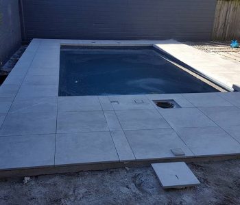 Newly Cemented Pool Side — Landscape Service in Australia